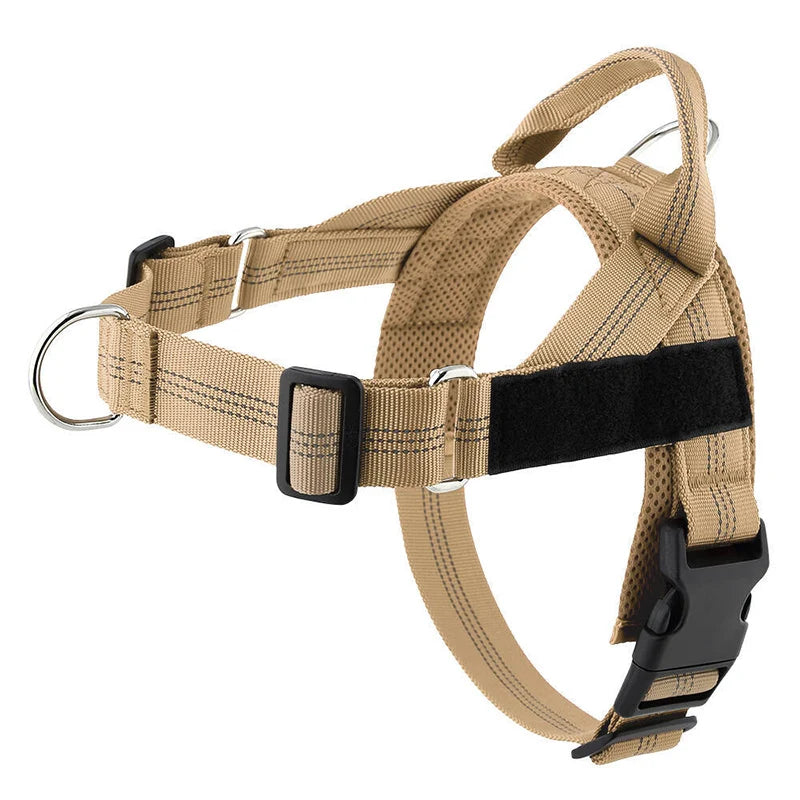 Adjustable reflective dog harness – Brown