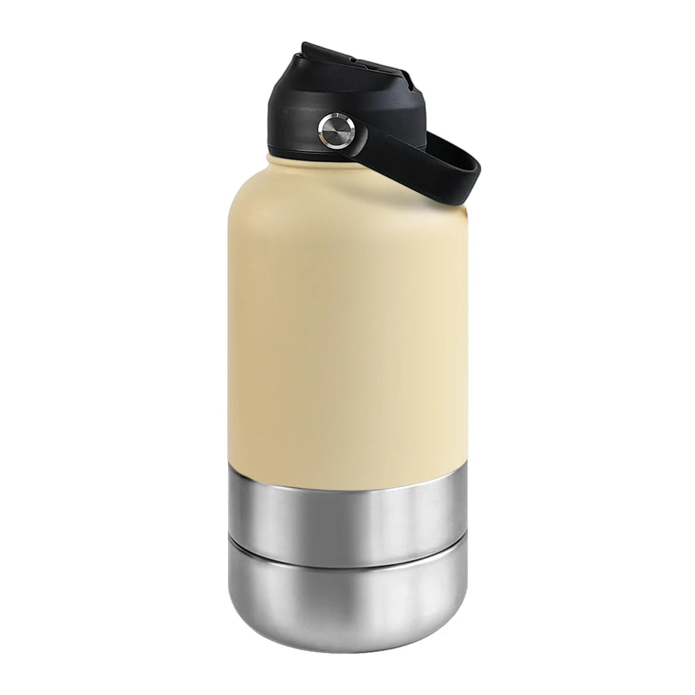 3-in-1 dog travel water bottle – Yellow