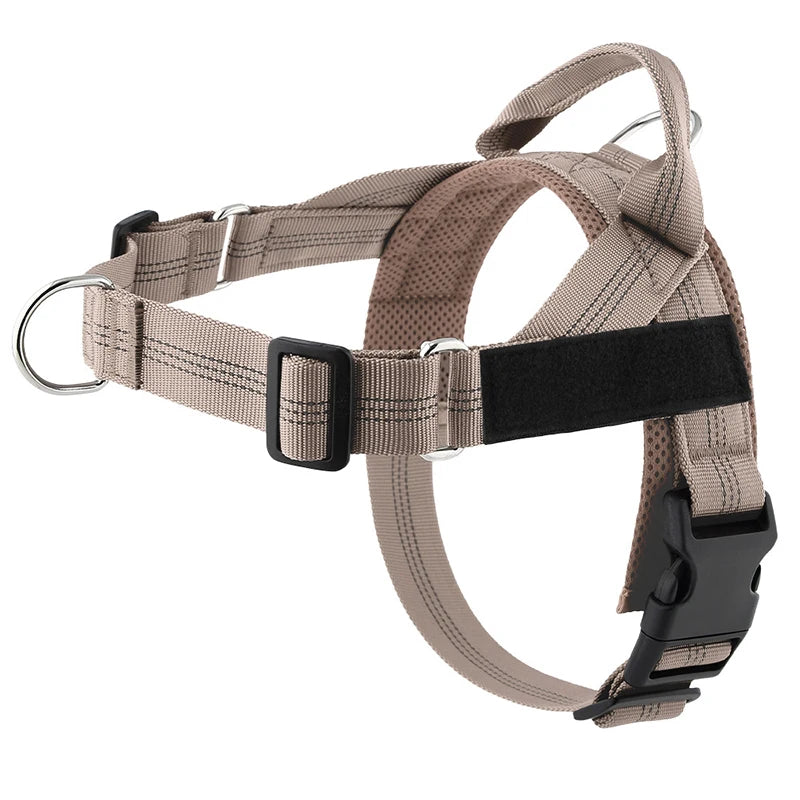 Adjustable reflective dog harness – Beige
