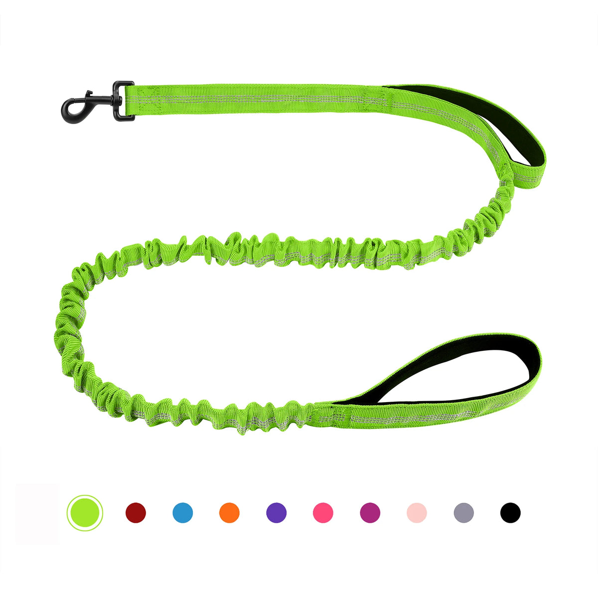 Shock-absorbing bungee dog lead – Light Green