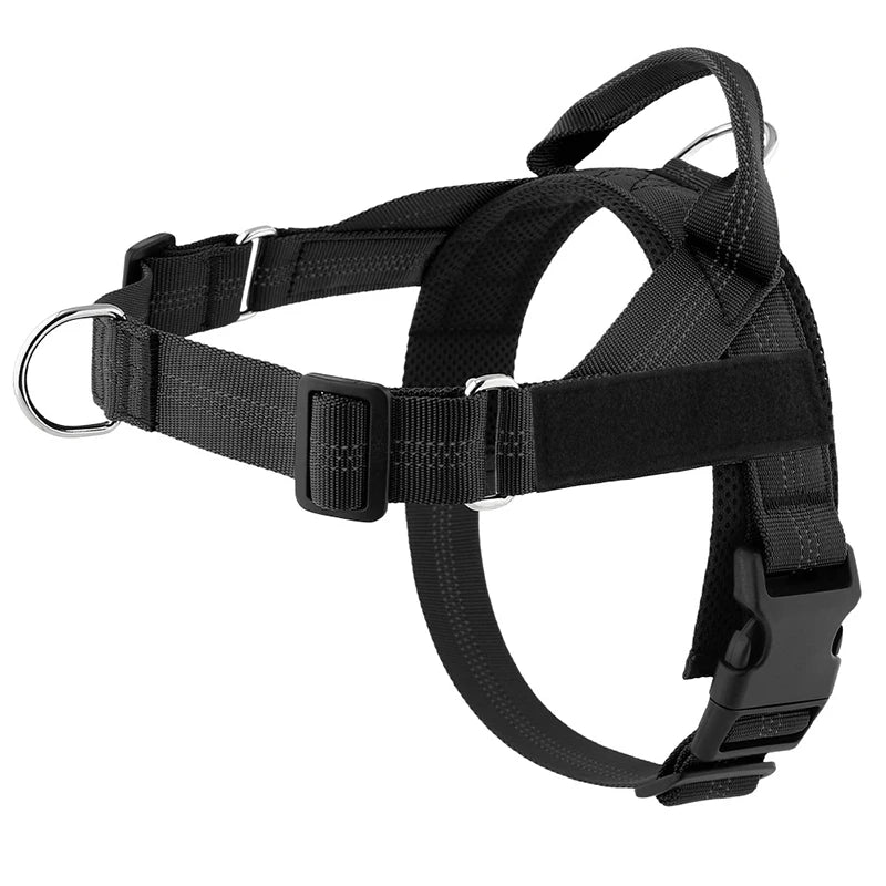 Adjustable reflective dog harness – Black