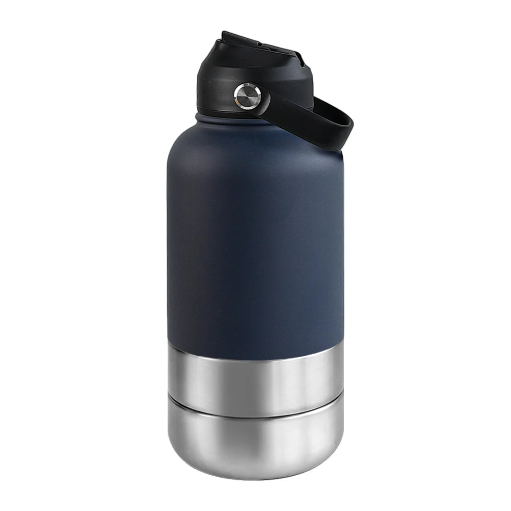 3-in-1 dog travel water bottle – Blue