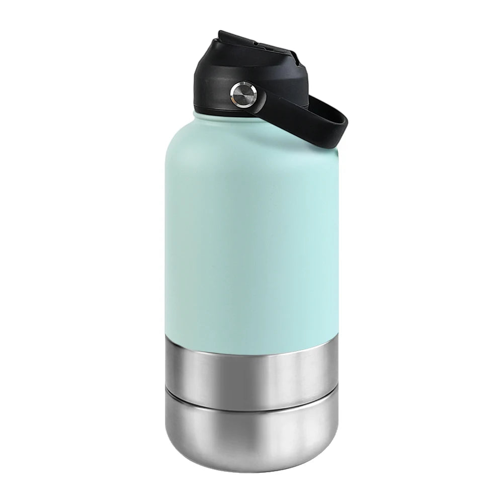 3-in-1 dog travel water bottle – Sky Blue