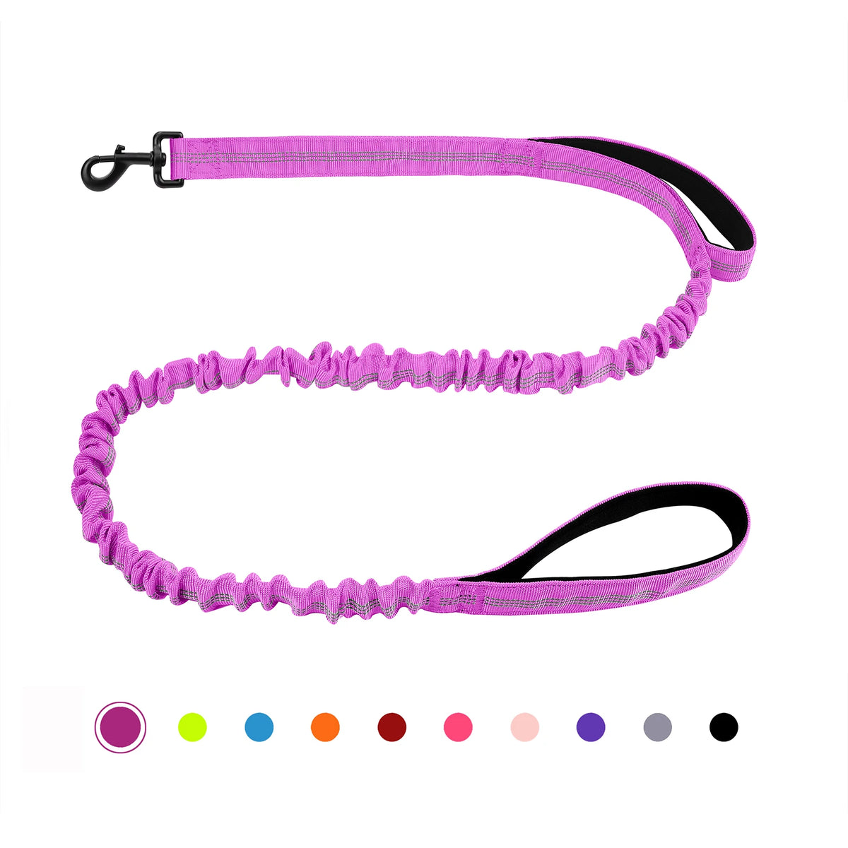 Shock-absorbing bungee dog lead – Burgundy