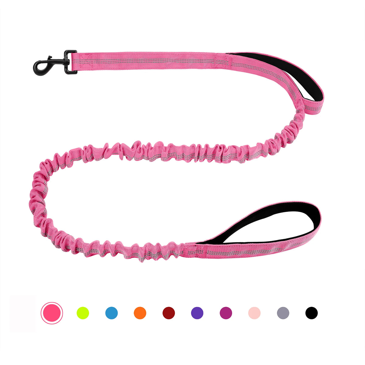 Shock-absorbing bungee dog lead – Rose Red