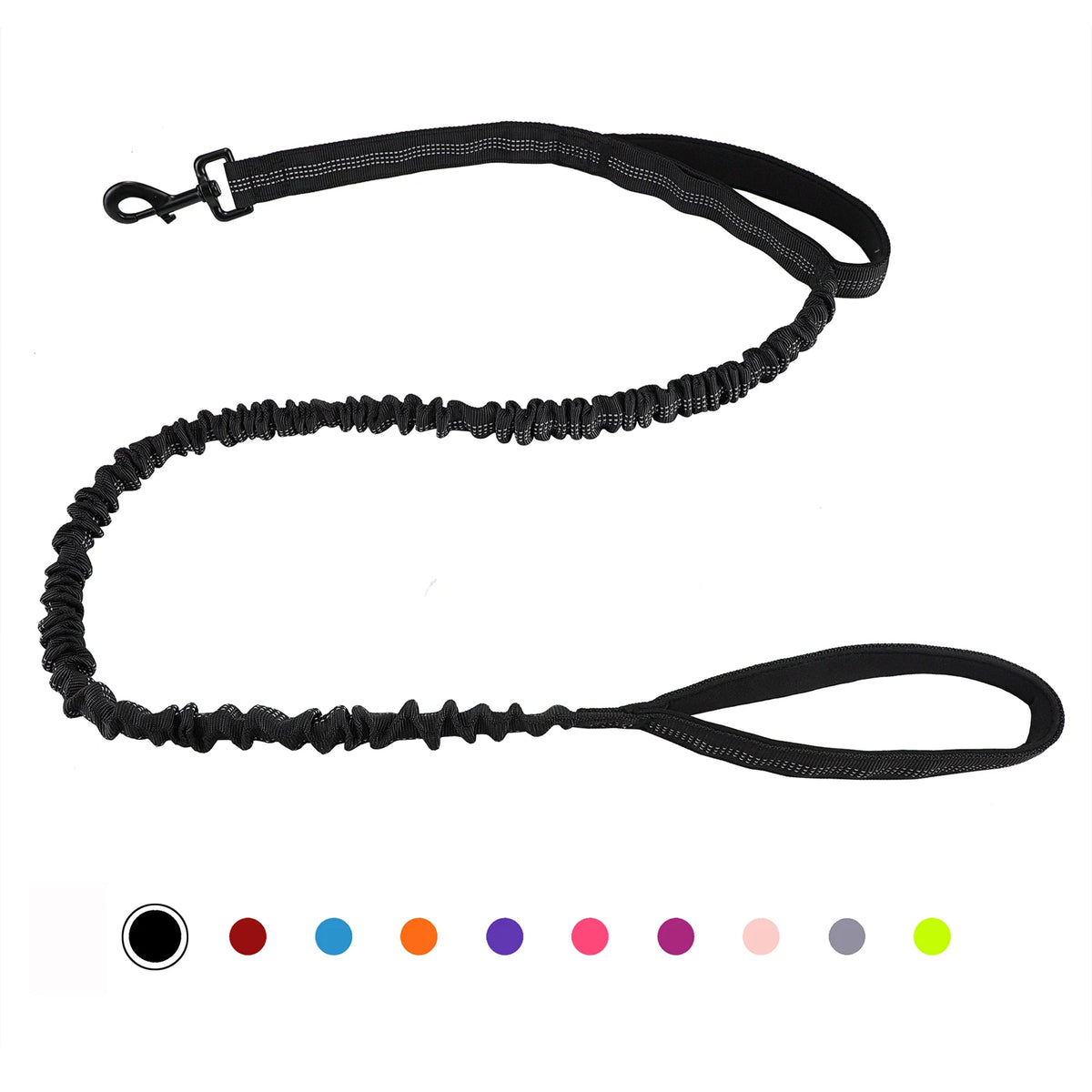 Shock-absorbing bungee dog lead – Black